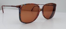 Vintage Clearvision Sandy Brown Multi-Color Oval Sunglasses Italy FRAMES ONLY