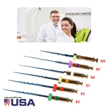 6pcs Dental Endodontic NiTi Rotary Files for Endo Motor Root Canal 25mm SANDENT