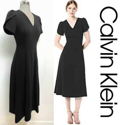 green emerald velvet dress Calvin Klein Tulip Sleeve Sheath Dress Black 6 at Amazon Women's Clothing  store
