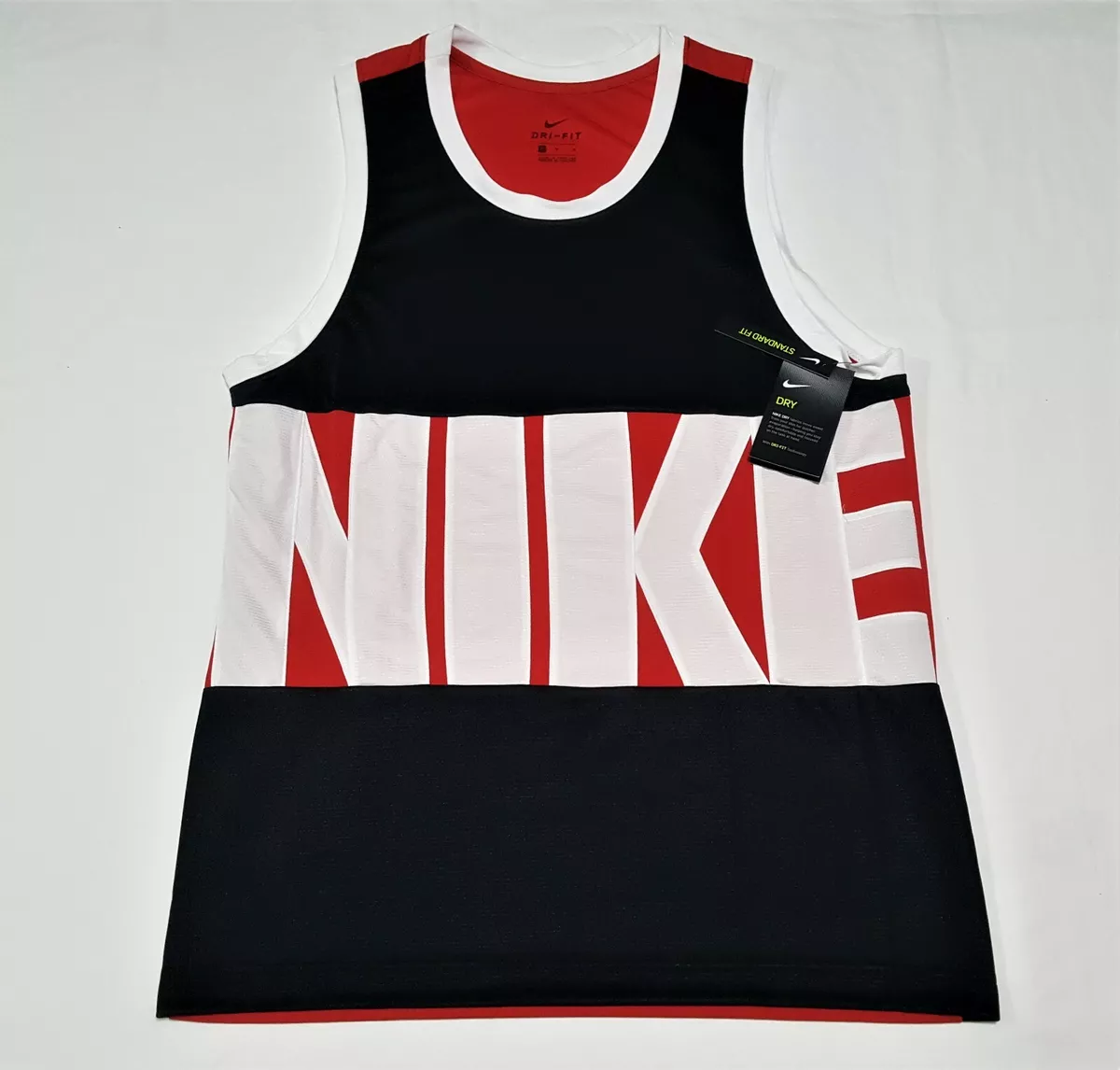 Nike Dri FIT Classic Basketball Jersey Black Red Tank Top DA1041 011