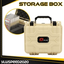 Waterproof Graded Card Storage Box Deep Travel Case Slab Holder&Protector Beige