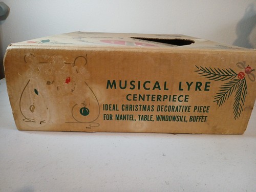 RARISSIMO centrotavola lira musicale brillante lucida vintage lampadine natalizie 16" x 8" - Foto 6 di 11
