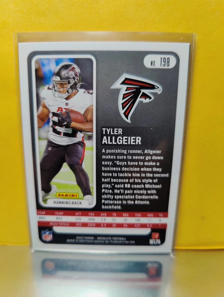 2022 Absolute - TYLER ALLGEIER - Falcons Rookie RC # 198 - Image 2 of 2