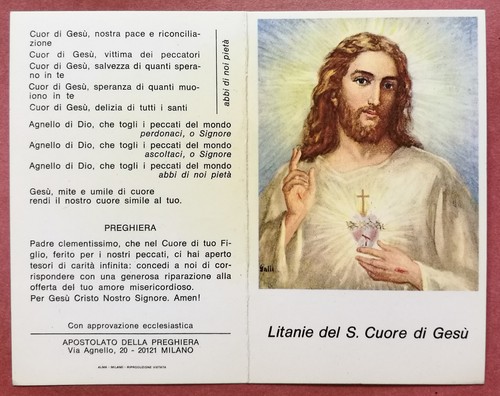 Litanie Al S Cuore Di Gesù Santino Holy Card a libretto: Litanie del S. Cuore di Gesù - Milano | eBay