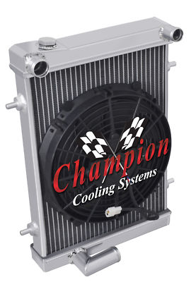 WR Champion 2 Row Radiator W/ 10'' Fan for 1979 1980 Triumph Spitfire #EC7980