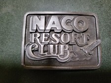 VINTAGE 1988 NACO RESORT CLUB CAMPGROUND PEWTER SISKIYOU BELT BUCKLE