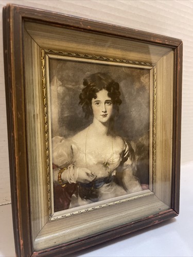 Antique Print Woman Portrait John Cother Webb 5x7”Victorian Style “Miss Crocker” - Picture 3 of 14