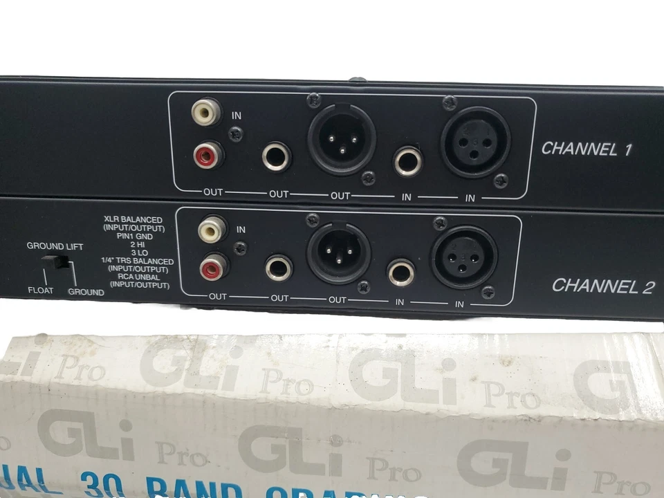 Gli Pro Professional dual 30 band Graphic equalizer,3 Ways Inputs,RCA,XLR & 6.35 - Image 4 of 4