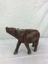 Holztier Holz Figur Tier Wasserbüffel Hardholz Handarbeit 18 cm hoch Akazienholz