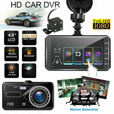 4'' Touchscreen Dual Lens Autokamera Dashcam HD 1080P Display Videoaufnahme Auto