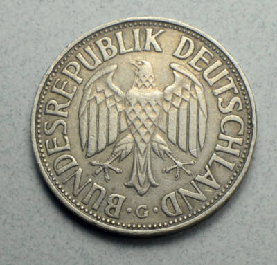 Germany 1DM 1 Deutsche Mark 1959-G KM# 110 Europe Coin | eBay
