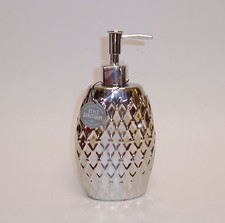 NEW STYLE SANCTUARY METALLIC SILVER 3-D CERAMIC SOAP  KITCHEN,BATHROOM DISPENSER