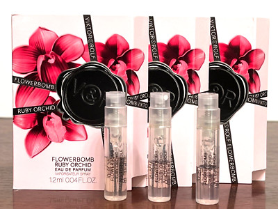 3x FLOWERBOMB RUBY ORCHID VIKTOR & ROLF 0.04oz / 1.2ml ea EDP Spray Samples NEW