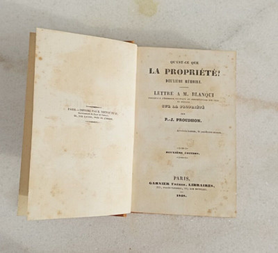 Proudhon: Qu'est-ce que la propriété (1848)