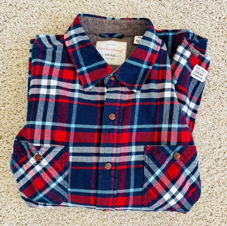 LN Mens Mountain Warm Weatherproof Long Sleeve Pockets Classic Shirt Flannel L - Image 2 of 4
