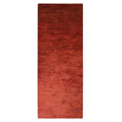 BBH HOMES Eco-Friendly Hand Knotted Loom Silk Mix Runner Rug Solid Light Red LSM111