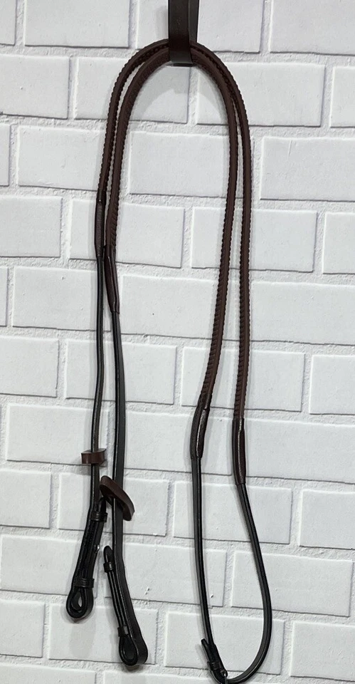 Rambo Micklem Leather Competition Bridle with Rubber Grip Reins PONY - DK HAVANA - Image 3 of 4