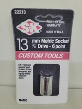 S-K 22213  13mm Metric Socket 3/8" Drive 6 point  Diamond Logo New Old Stock SK