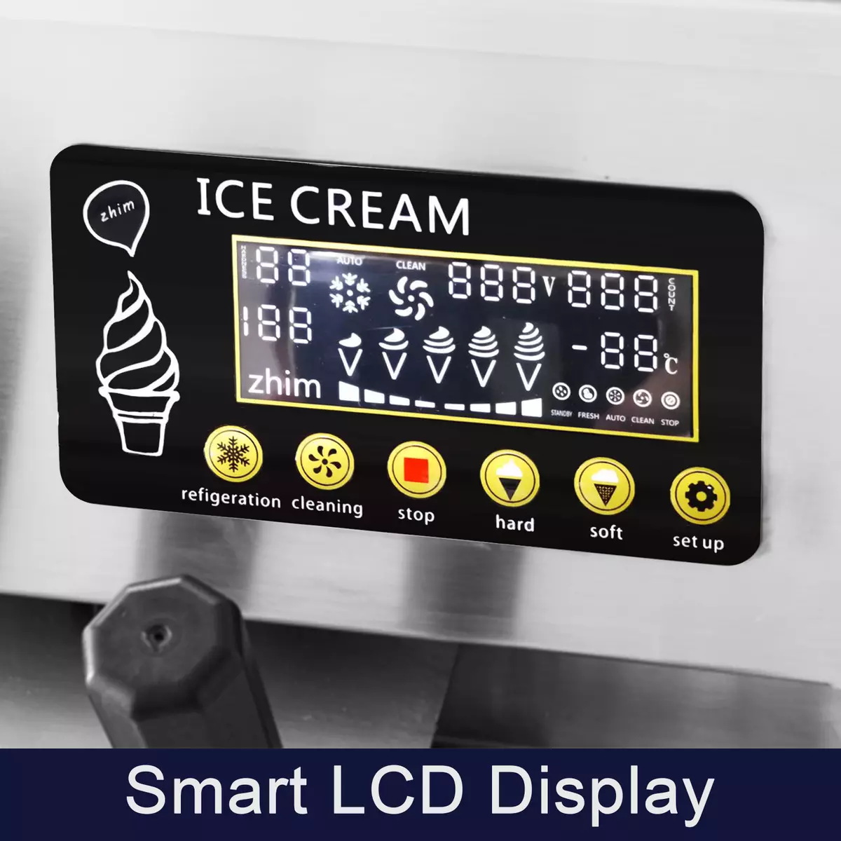 2+1 Flavors Soft Ice Cream Machine Standing Stainless Steel 2+1 Flavors Soft Ice Cream Machine Standing Stainless Steel