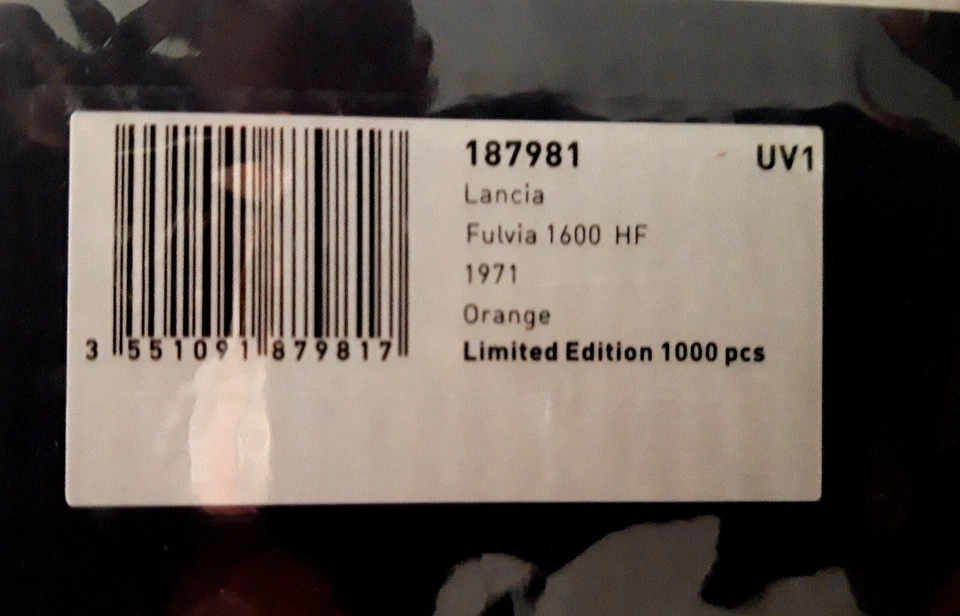 LANCIA FULVIA 1600 HF LUSSO 1971 ORANGE Limited Edition 1000 pcs Norev 1/18 NEW - Immagine 4 di 4