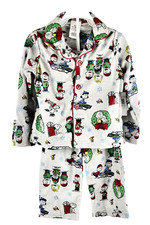 Peanuts Christmas Pajamas Size 4T Snoopy Lucy Pants Button Top Polyester