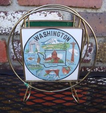 Washington State Vintage Souvenir Napkin Holder/Desk Accessory