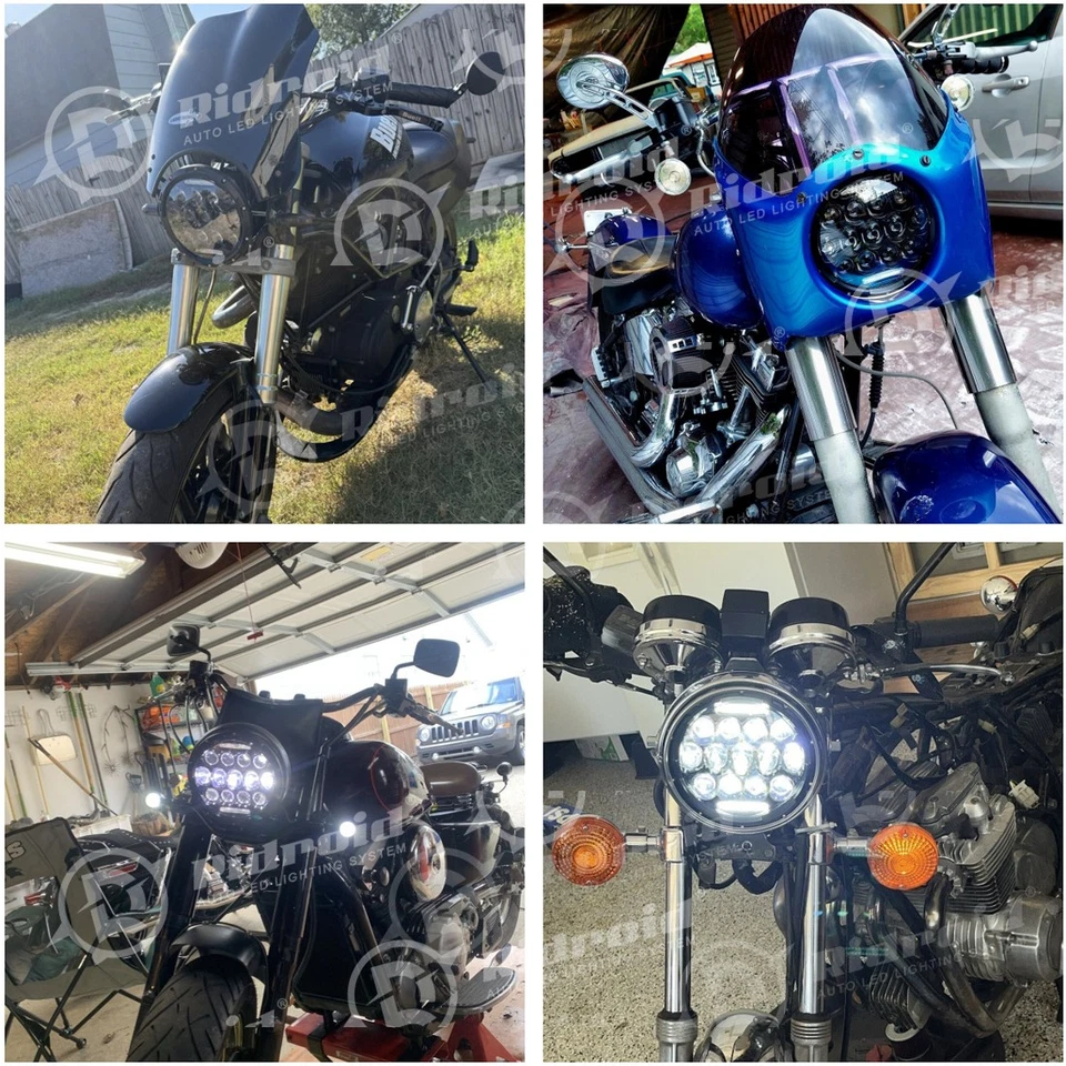 Proyector de faros LED de 7" para motocicleta Buell Blast X1 luz de circulación diurna Foto 4 de 4