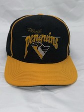 Vintage Pittsburgh Penguins The Game Snapback Hat Cap Adjustable Nhl 90s Black