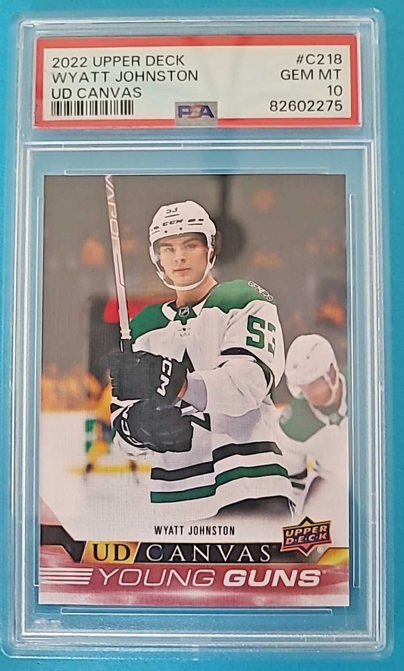 2022-23 Wyatt Johnston Upper Deck Young Guns CANVAS C218 Rookie RC PSA 10 GEM MT