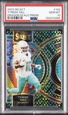 2023 PANINI SELECT DRAGON SCALE PRIZM #142 TYREEK HILL 6/70 PSA 10