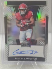 2025 Leaf Metal Football Base Black Silver Lava Auto 14/25 Gavin Sawchuk #BA-GS1