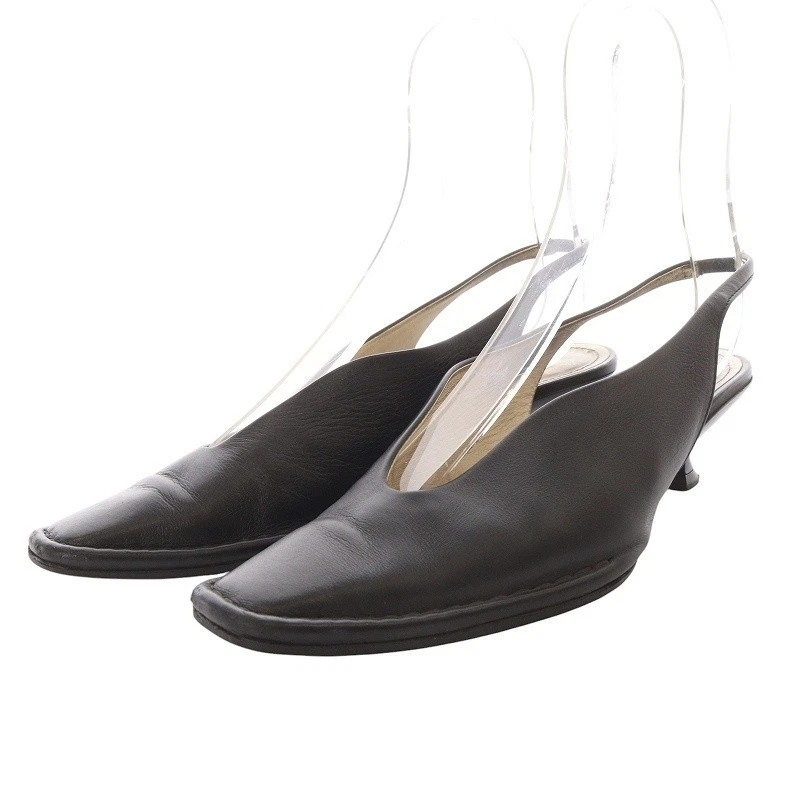 TOD’S 【Sandali】TOD'S Mame Nero Oca Slingback Decolte Tacchi Alti Punta Quadrata Pelle