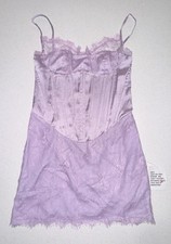 ASOS DESIGN Lilac Satin Lace Corset Mini Dress – US 0 coquette cute y2k