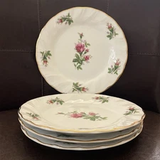 Set of 4 Lynns Victorian Rose Salad Plates 7 1/2” China