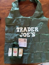 Trader Joe's Canvas Micro Tote with Grocery Bag, Green