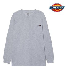 Image of Dickies Long Sleeve Pocket Tee Work Shirt Chest Pocket Logo Crewneck S-XXL