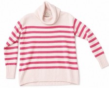 LOFT Pink/pink Striped Knit Cowl Neck Pullover Sweater Long Sleeve size XS