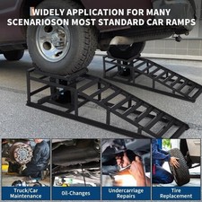 2 Pack Hydraulic Car Service Ramps Portable Truck Lift Ramps Garage Repair