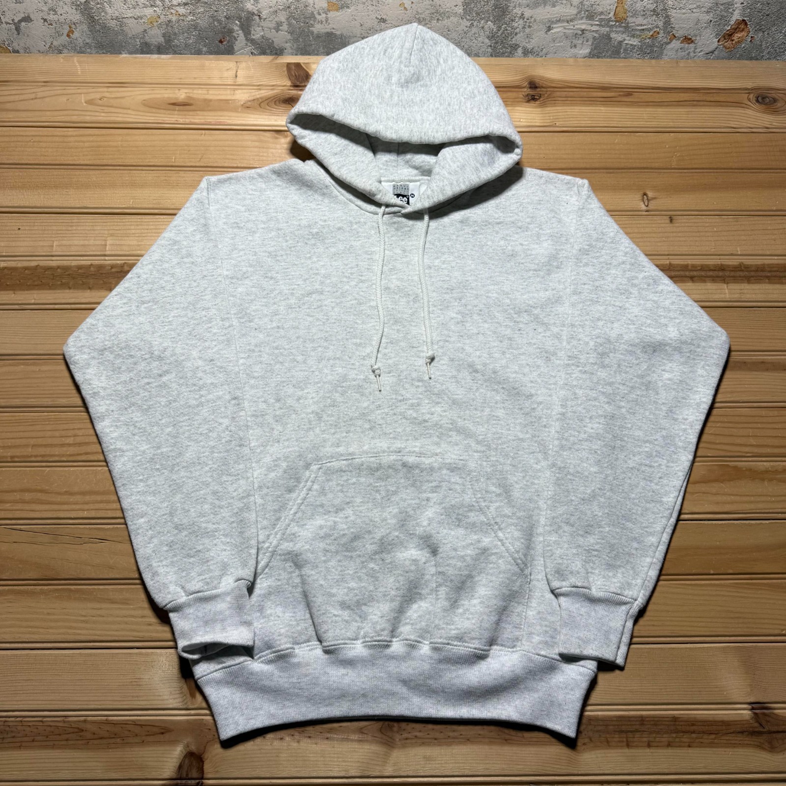 Vintage 90s Lee Blank Heathered Fleece Pullover Sweatshirt Hoodie USA - Medium