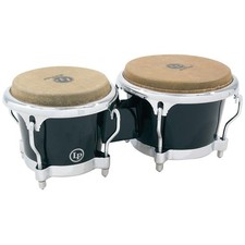 LP PERCUSIÓN LATINA FIBRA DE VIDRIO BONGOS BATERÍA NEGRO con CROMO - LP200XF-BK