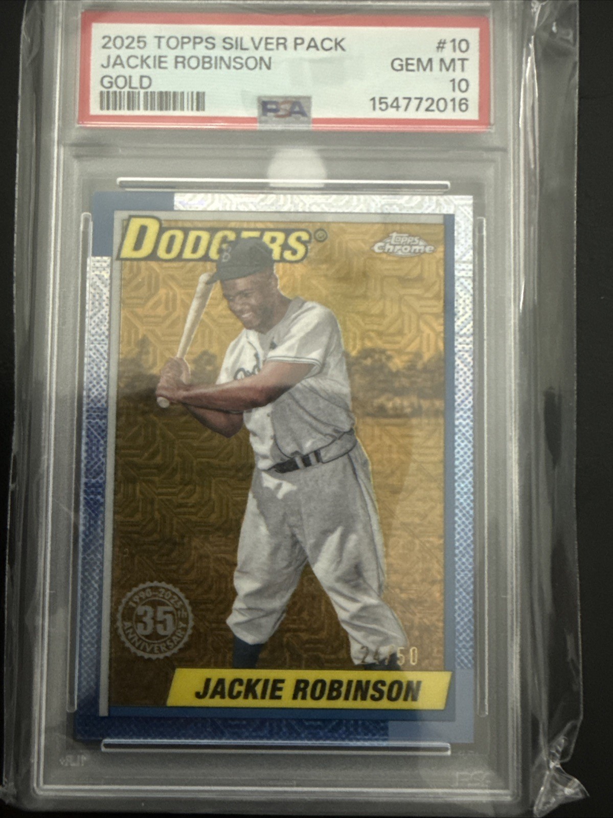24 TOPPS  B.Ruth 3/25 Orange Refractor & Silver Pack 25 TOPPS GoldJackieRobinson view 5