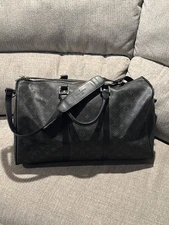 Louis Vuitton Keepall Bandouliere Duffle 55 Black Canvas