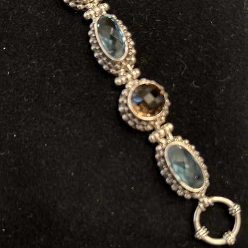 Suarti Artisan crafted Sterling 7 1/4” Gemstone Link Bracelet 23.2 Cttw - Picture 2 of 10