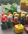 Vintage Fisher-Price Little People Play Family Farm Lot Truck Fence Animals