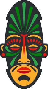 Tribal Tiki Totem African Mask Self Adhesive Vinyl Sticker