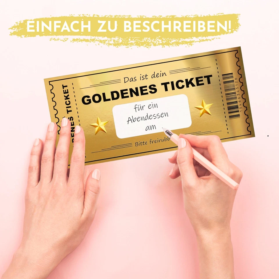 Biglietto d oro con superficie da grattare Buono personalizzato da compilare - Immagine 3 di 4