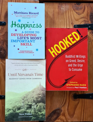BUDDHISM: HAPPINESS,HOOKED!  UNTIL  NIRVANA'S Religion Spirit Mind  3 Paperbacks