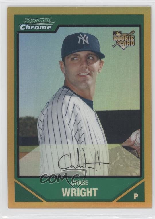 2007 Bowman Draft Chrome Gold Refractor 7/50 Chase Wright #BDP4 Rookie RC 0b5