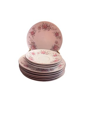Fred Roberts Doris Japan San Francisco ~ Set of 7 Salad Plates &  3 Saucers.