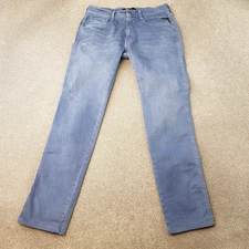 Replay Mens Jeans 33x33 Blue Anbass M914 Slim Denim Wash Zip Fly W33 L33
